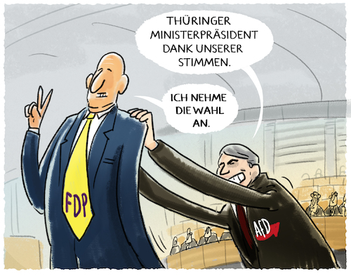 Cartoon: Pappkamerad.. (medium) by markus-grolik tagged afd,fdp,cdu,machtkampf,intrigen,stimmen,wahlgang,bodo,ramelow,linke,thueringen,ministerpraesident,koalition,wahl,union,liberale,abkehr,dammbruch,rechtspopulisten,nationalisten,faschisten,regierung,kemmerich,hoecke,afd,fdp,cdu,machtkampf,intrigen,stimmen,wahlgang,bodo,ramelow,linke,thueringen,ministerpraesident,koalition,wahl,union,liberale,abkehr,dammbruch,rechtspopulisten,nationalisten,faschisten,regierung,kemmerich,hoecke