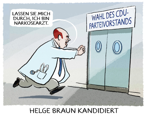 Cartoon: Patient CDU (medium) by markus-grolik tagged helge,braun,cdu,merz,basis,parteibasis,union,opposition,helge,braun,cdu,merz,basis,parteibasis,union,opposition