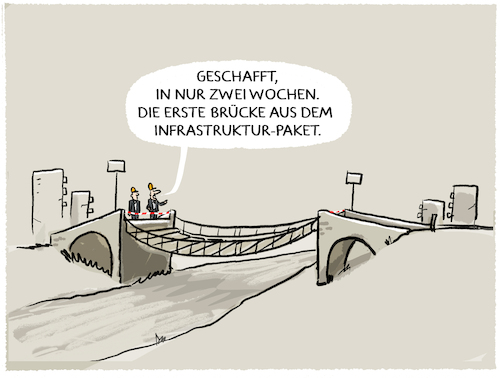 Cartoon: Planungsbeschleunigung... (medium) by markus-grolik tagged planungsbeschleunigung,infrastruktur,geld,finanzen,steuergeld,strassen,bruecken,baufirmen,kosten,buerokratie,bund,laender,standards,planung,beschleunigung,steuergelder,planungsbeschleunigung,infrastruktur,geld,finanzen,steuergeld,strassen,bruecken,baufirmen,kosten,buerokratie,bund,laender,standards,planung,beschleunigung,steuergelder