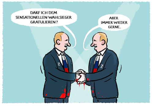 Cartoon: Putins Wahlshow (medium) by markus-grolik tagged utin,russland,moskau,wahl,wahlshow,wahlsieg,ukraine,ukrainekrieg,opposition,demokratie,autokratie,amtszeit,utin,russland,moskau,wahl,wahlshow,wahlsieg,ukraine,ukrainekrieg,opposition,demokratie,autokratie,amtszeit