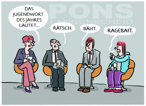 Cartoon: Ragebaiting... (medium) by markus-grolik tagged ragebait,jugendwort,langenscheid,duden,pons,jugendsprache,internet,denglisch,ragebait,jugendwort,langenscheid,duden,pons,jugendsprache,internet,denglisch