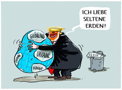 Cartoon: Rohstoffe... (medium) by markus-grolik tagged trump,maga,usa,us,groenland,expansion,macht,wirtschaft,seltene,erden,ukraine,strafzölle,erde,welt,trump,maga,usa,us,groenland,expansion,macht,wirtschaft,seltene,erden,ukraine,strafzölle,erde,welt