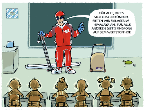 Cartoon: Skilager noch zeitgemäß..? (medium) by markus-grolik tagged skilager,gymnasien,skifahren,eltern,lehrer,kinder,kinderarmut,schule,schulleitung,traditionen,schueler,deutschland,armut,reichtum,luxus,klassenfahrten,klimawandel,bayern,skilager,gymnasien,skifahren,eltern,lehrer,kinder,kinderarmut,schule,schulleitung,traditionen,schueler,deutschland,armut,reichtum,luxus,klassenfahrten,klimawandel,bayern