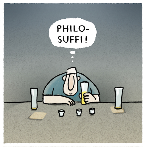 Cartoon: ..sophieren... (medium) by markus-grolik tagged philosophie,wortspiel,suff,alkohol,bar,kneipe,suffi,bier,philosophie,wortspiel,suff,alkohol,bar,kneipe,suffi,bier