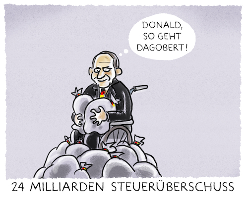 Cartoon: Steuereinnahmen (medium) by markus-grolik tagged schäuble,wolfgang,bundesregierung,steuer,steuereinnahmen,rekord,finanzminister,deutschland,finanzentrump,donald,dagobert,cdu,schäuble,wolfgang,bundesregierung,steuer,steuereinnahmen,rekord,finanzminister,deutschland,finanzentrump,donald,dagobert,cdu