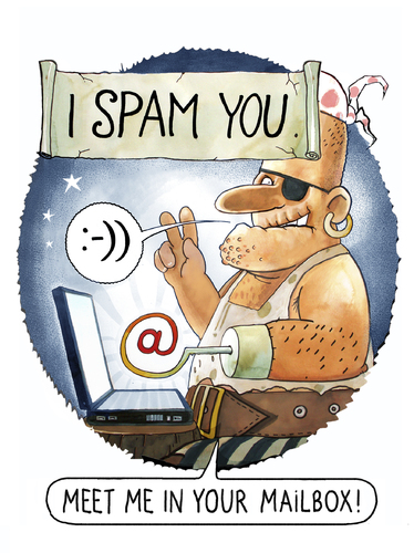 Cartoon: Tribute to the unknown spammer (medium) by markus-grolik tagged lol,computer,pc,spammail,spmmer,virus,mailbox,email,spam