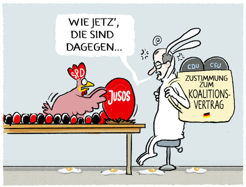 Cartoon: Überraschungs-Ei... (medium) by markus-grolik tagged groko,merz,regierung,spd,jusos,cdu,csu,koalitionsvertrag,deutschland,bundesregierung,bundeskanzler,koalition,ablehnen,ablehnung,junge,soziale,partei,groko,merz,regierung,spd,jusos,cdu,csu,koalitionsvertrag,deutschland,bundesregierung,bundeskanzler,koalition,ablehnen,ablehnung,junge,soziale,partei