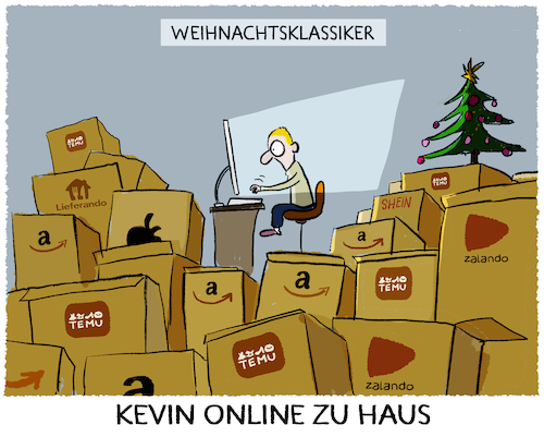 Cartoon: Weihnachtsklassiker... (medium) by markus-grolik tagged weihnachtsklassiker,kevin,allein,zu,haus,online,internet,bestellungen,amazon,temu,shein,shoppen,shopping,konsum,konsumieren,kapitalismus,weihnachtsklassiker,kevin,allein,zu,haus,online,internet,bestellungen,amazon,temu,shein,shoppen,shopping,konsum,konsumieren,kapitalismus
