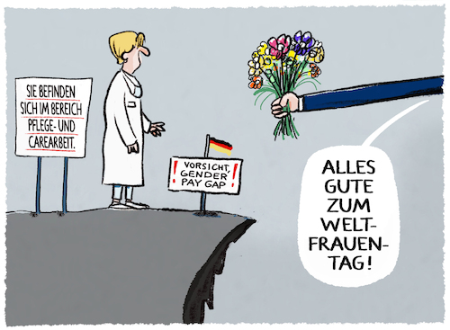 Cartoon: Weltfrauentag... (medium) by markus-grolik tagged weltfrauentag,carearbeit,gender,pay,gap,lohn,bezahlung,teilzeit,familie,pflege,hausarbeit,frau,frauen,unterschied,gehalt,weltfrauentag,carearbeit,gender,pay,gap,lohn,bezahlung,teilzeit,familie,pflege,hausarbeit,frau,frauen,unterschied,gehalt