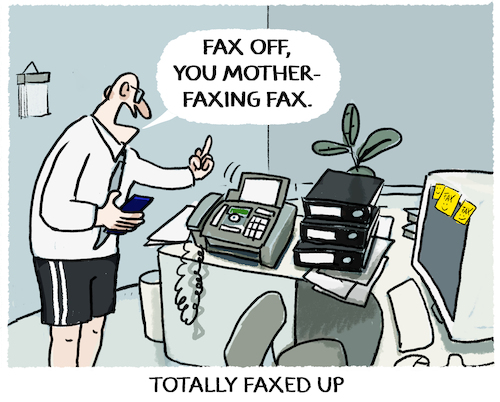 Cartoon: What the fax... (medium) by markus-grolik tagged fax,deutschland,digitalisierungschriftform,bürokratie,finanzamt,beamte,amt,ämter,fax,deutschland,digitalisierungschriftform,bürokratie,finanzamt,beamte,amt,ämter