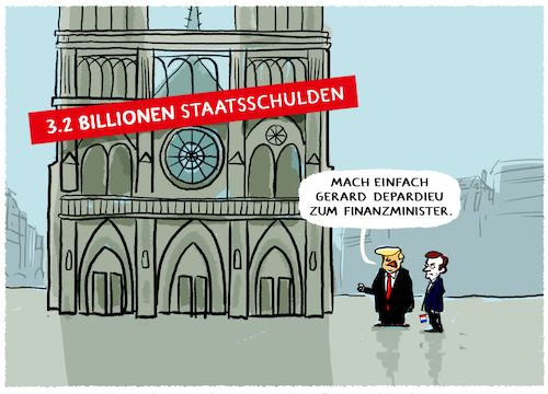 Cartoon: Wiedereröffnung von Notre Dame (medium) by markus-grolik tagged macron,trump,usa,fraqnkreich,finanzen,staatsverschuldung,paris,notre,dame,kabinet,regierungsbildung,macron,trump,usa,fraqnkreich,finanzen,staatsverschuldung,paris,notre,dame,kabinet,regierungsbildung