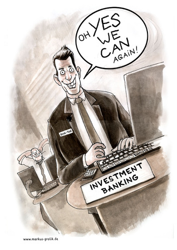 Cartoon: yes we can again (medium) by markus-grolik tagged banker