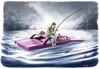 Cartoon: Angler. ganz allein (small) by markus-grolik tagged angler fischen wasser angel auto hochwasser überschwemmung flut weltuntergang