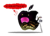 Cartoon: Bei Apple ist der Wurm drin... (small) by markus-grolik tagged apple,sicherheitsluecke,virus,webkit,sicherheitsupdate,kundendaten,datenklau,iphone,ipad,macbook,mac,geheimdienste