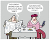 Cartoon: Diametrale Entwicklung... (small) by markus-grolik tagged rente,lebenserwartung,lebenszeit,deutschland,arbeit,alter,demografie,prognoserentner,boomer