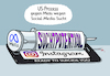 Cartoon: Meta (small) by markus-grolik tagged meta,prozess,kalifornien,sucht,suchtpotential,selbstmord,kinder,jugendliche,us,usa,klage,gericht,social,media,instagram