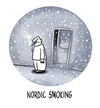 Cartoon: nordic smoking (small) by markus-grolik tagged rauchen in der grosstadt