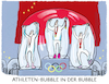 Cartoon: Olympic bubbling.. (small) by markus-grolik tagged wintersport,bubble,no,covid,olympia,omikron,ansteckung,verbreitung,peking,ioc,athleten,medien