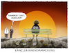 Cartoon: Sundown-Showdown (small) by markus-grolik tagged kanzlerinnendaemmerung,kanzlerin,merkel,groko,cdu,wahldesaster,thueringen,junge,union,merz,unzufriedenheit