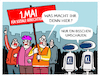 Cartoon: Tag der Arbeit... (small) by markus-grolik tagged arbeiterbewegung,arbeit,mai,ki,künstliche,intelligenz,digitalisierung,automatisierung,roboter,bot,lohn,mindestlohn,arbeiterrechte,demonsration,demo,spd