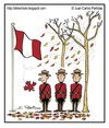 Cartoon: Fall has arrived (small) by Juan Carlos Partidas tagged fall,autumn,season,leaf,leaves,mounted,police,mounty,canada,maple,flag