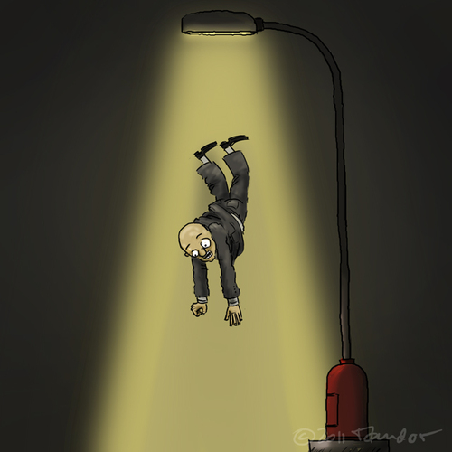 Cartoon: Abduction (medium) by Mandor tagged city,lights,abduction