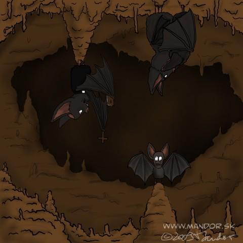 Cartoon: Exorcism (medium) by Mandor tagged bat,exorcism,cave