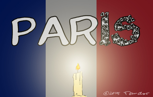 Cartoon: Paris (medium) by Mandor tagged paris,attack,is,isis