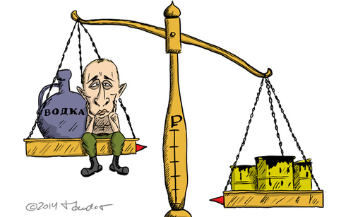 Cartoon: Price problem (medium) by Mandor tagged putin,vodka,oil