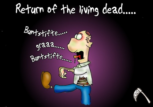Cartoon: return of the living dead... (medium) by Maninblack tagged zombie,tod,dead,buntstifte