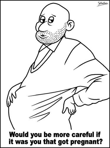 Cartoon: IMAGINE (medium) by Thamalakane tagged pregnant,man,contraception,family,planning