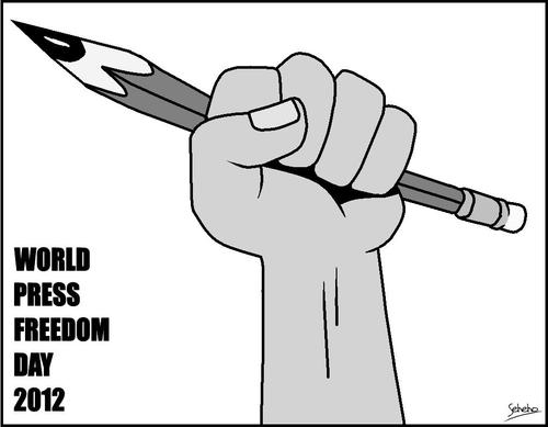 Cartoon: Worl Press Freedom Day (medium) by Thamalakane tagged press,freedom,international,un,pencil,fist