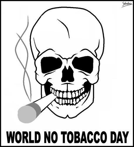 Cartoon: World No Tobacco Day (medium) by Thamalakane tagged skull,death,smoking,cigarettes,tobacco
