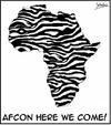 Cartoon: Zebras go AFCON (small) by Thamalakane tagged botswana,afcon,zebras,football