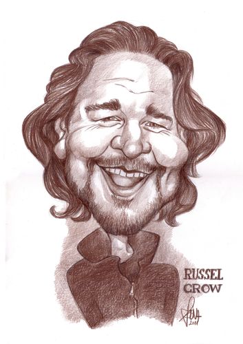 Cartoon: Russel Crow (medium) by Szena tagged crow,russel,caricature,musician,and,actor,australian