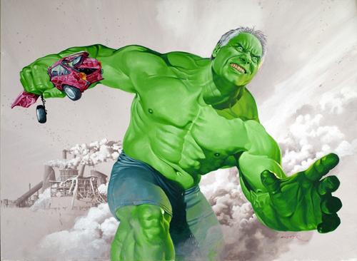 Cartoon: Hulk - Leuenberger (medium) by Alfons Kiefer tagged portrait,comicfigur,muskeln