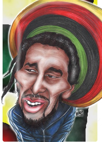 Cartoon: Bob Marley (medium) by rubenquiroga tagged reggae,bob,jamaica