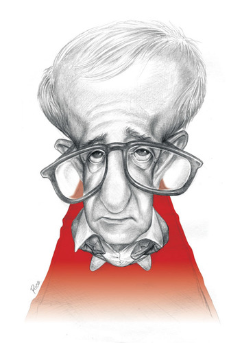 Cartoon: Woody allen (medium) by ricearaujo tagged woody,allen,caricature,pencil,draw