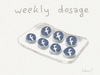 Cartoon: weekly dosage (small) by Kamil tagged dosage dosis medicine tablets tabletten medizin amphetamin sucht richtige dosierung
