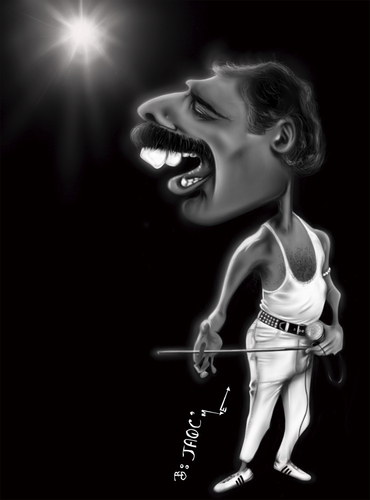 Cartoon: Freddie Mercury (medium) by jaime ortega tagged freddie,mercury,queen