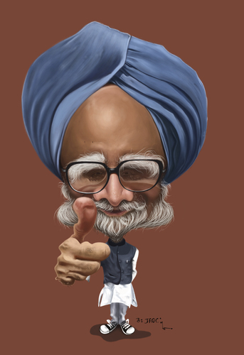 Cartoon: Manmohan Singh (medium) by jaime ortega tagged manmohan,singh