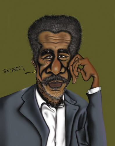 Cartoon: Morgan Freeman (medium) by jaime ortega tagged morgan,freeman