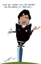 Cartoon: El Diego (small) by jaime ortega tagged diego,armando,maradona,argentiba,futbol,coccer,obelisco