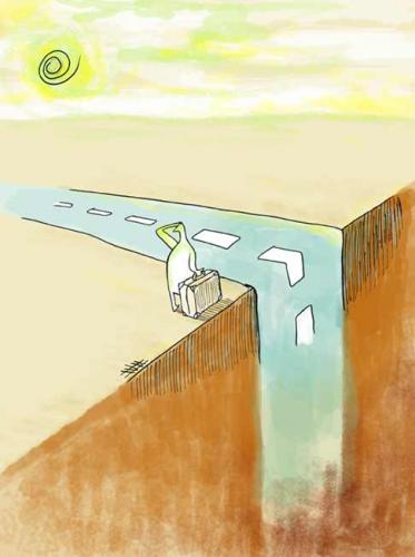 Cartoon: Passenger to ... (medium) by Mohsen Zarifian tagged desert,wait,sun,passenger