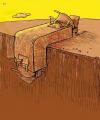 Cartoon: righteous negotiation! (small) by Mohsen Zarifian tagged negotiation,righteous,fair,talking,falling,tailspin,prolapse,plunge,down,yellow,desert,elapse
