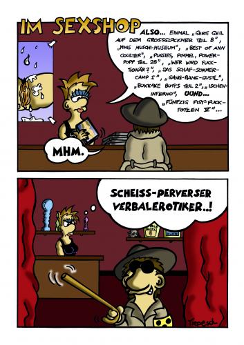 Cartoon: At the Sexshop... (medium) by Marcus Trepesch tagged culture,cartoon,life,people