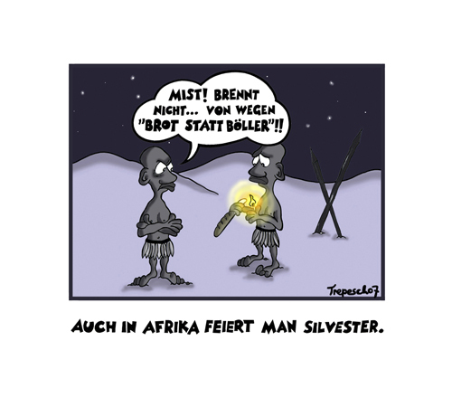 Cartoon: Brot statt Böller! (medium) by Marcus Trepesch tagged new,year,silvester,hunger,in,der,welt,culture,3rd,world