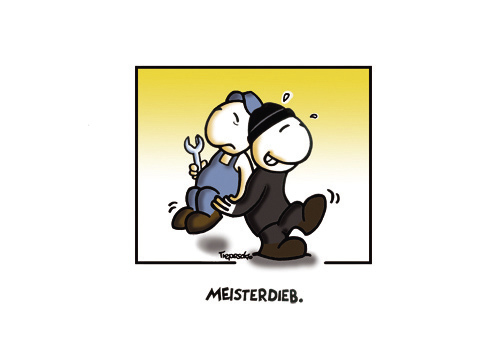 Cartoon: Meisterdieb (medium) by Marcus Trepesch tagged caper,cartoon,funnies,thiefs