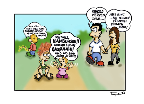 Cartoon: Unsere Kinder. (medium) by Marcus Trepesch tagged cartoon,funnies,life,children
