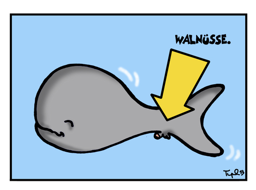 Cartoon: Walnüsse (medium) by Marcus Trepesch tagged walnüsse,wortspiel,cartoon,wasser,fisch